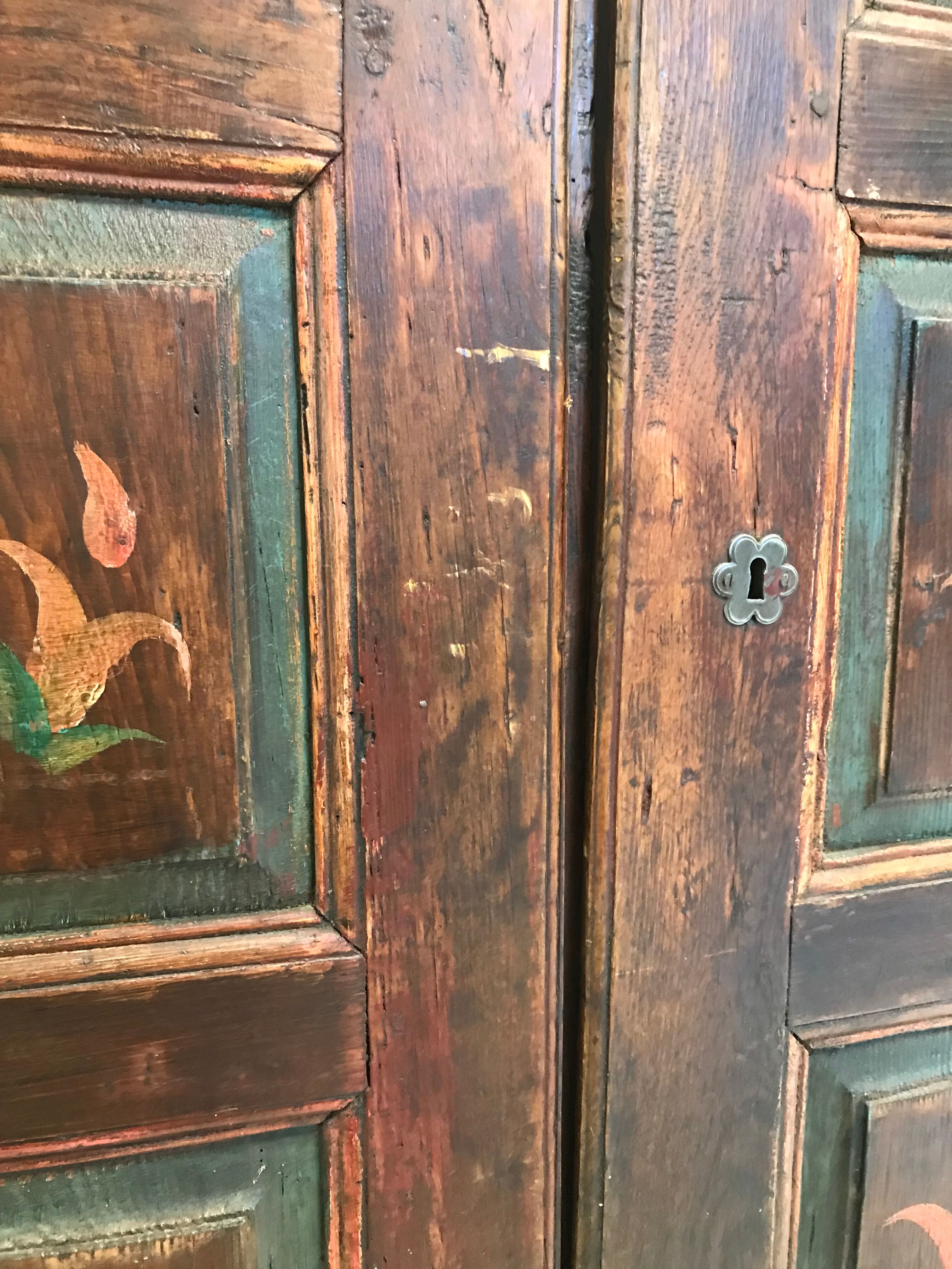 Old double door painted wood