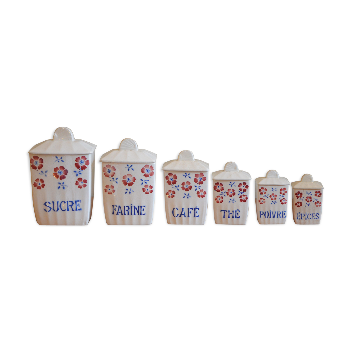 Lot de pots à épices en porcelaine Céranord