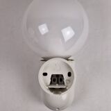 Pair of vintage space age wall lights in white plastic, Allibert 1970 bathroom bedside night light
