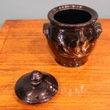 Vaso container, laccato black decorated in gold, France 1970s, in ottimo stato.