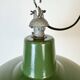 Industrial French Green Enamel Factory Lamp, 1960s