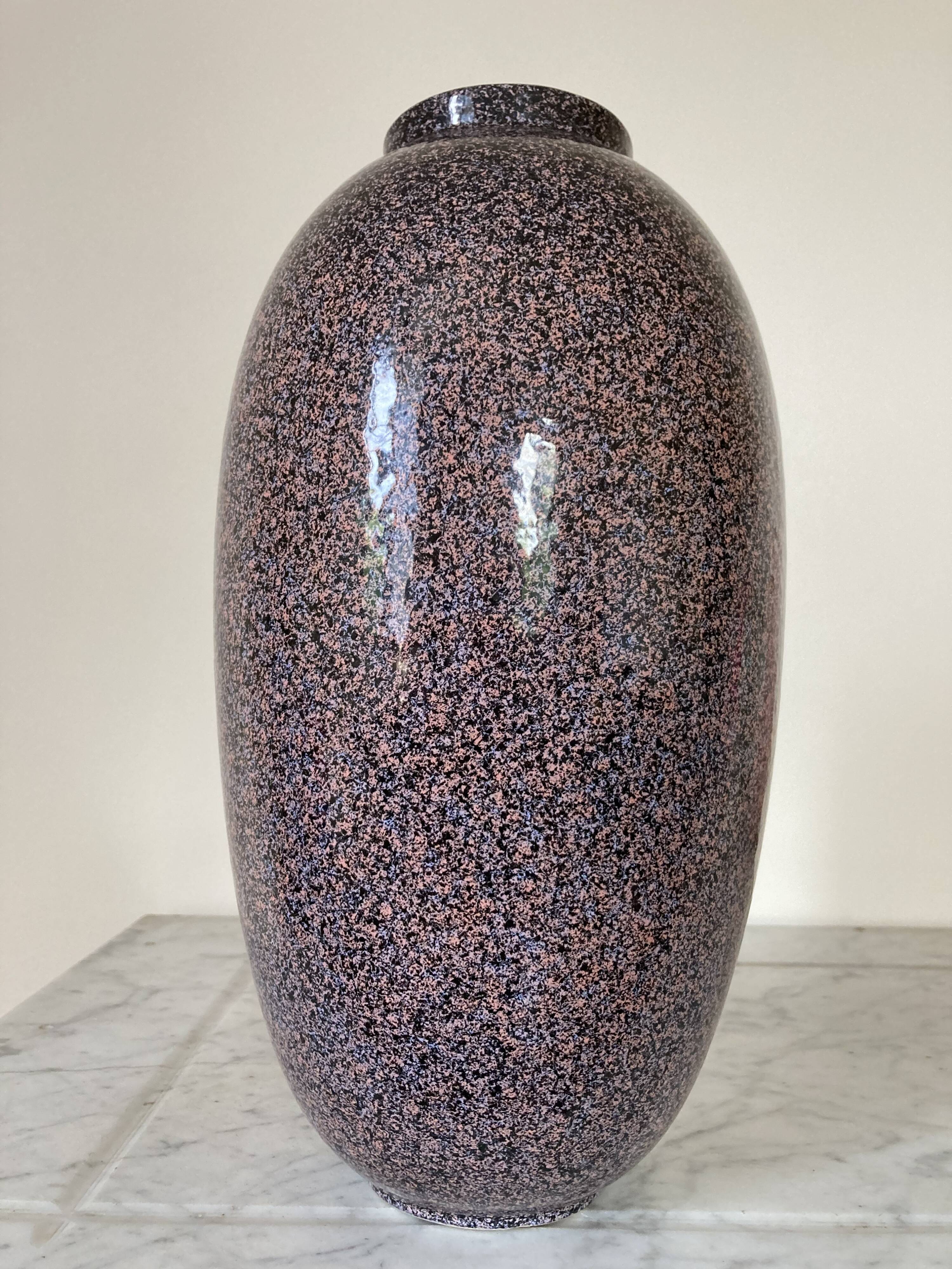 Large ceramic vase 80 style Memphis speckled terrazzo