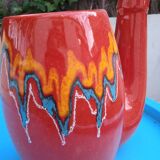 Italian Bertoncello ceramic vase, red ceramic vase