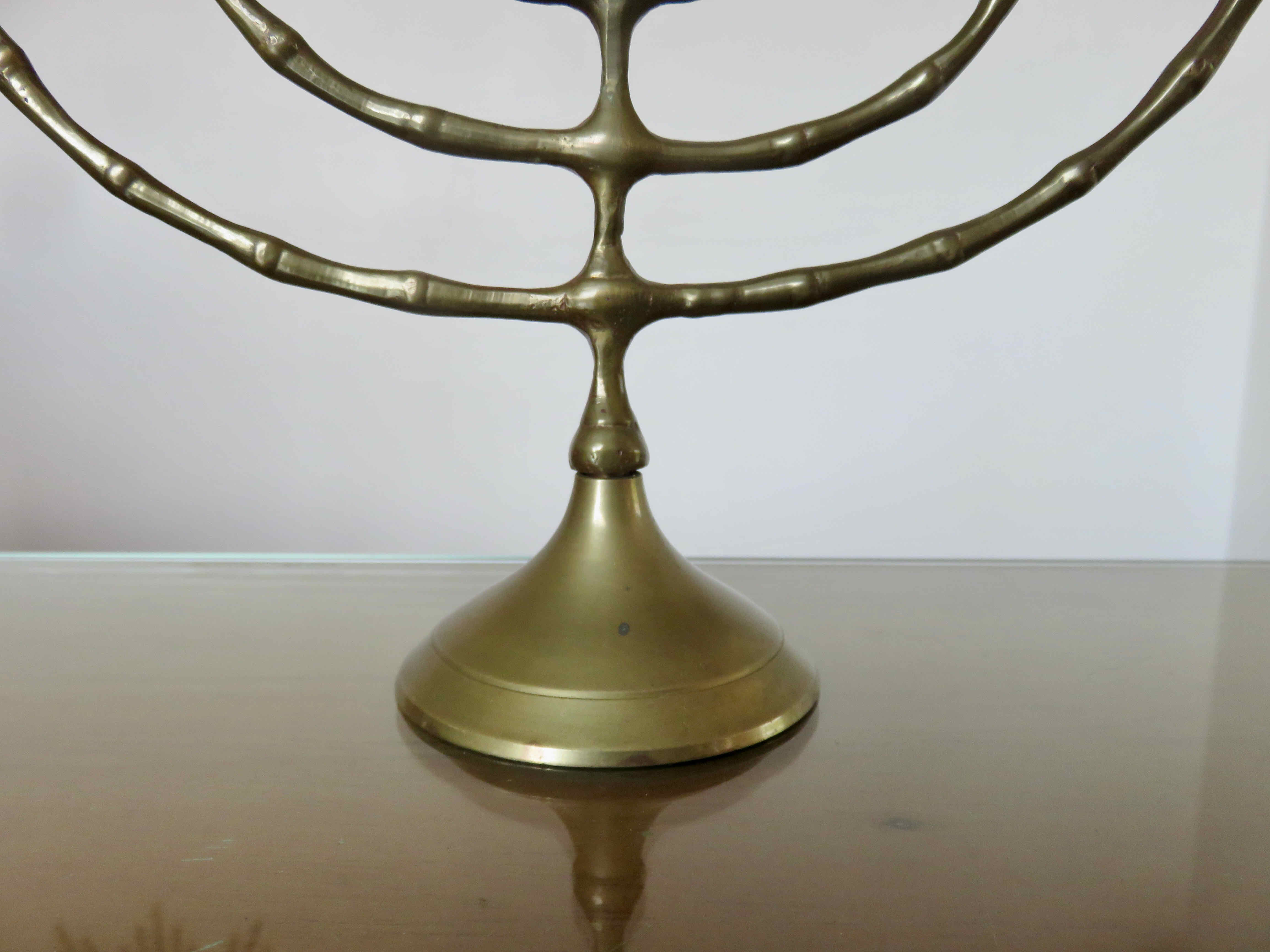 Menorah hanukkah candle holder in brass 7 candles