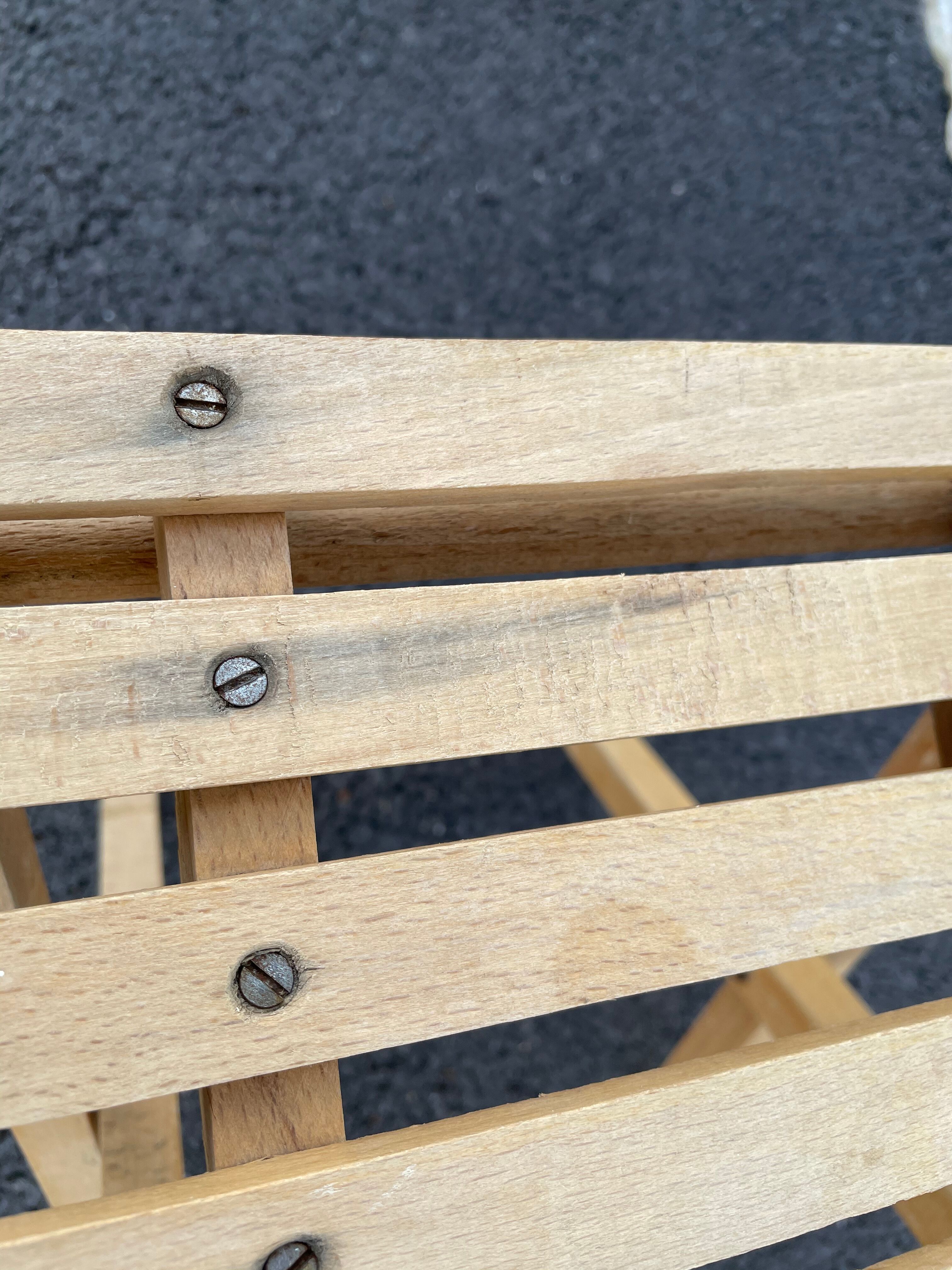 Vintage wooden folding stool