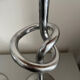Pair of large kare design cast aluminum candlesticks