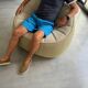 Cinna swivel armchair ottoman model - new condition - alcantara and fabric