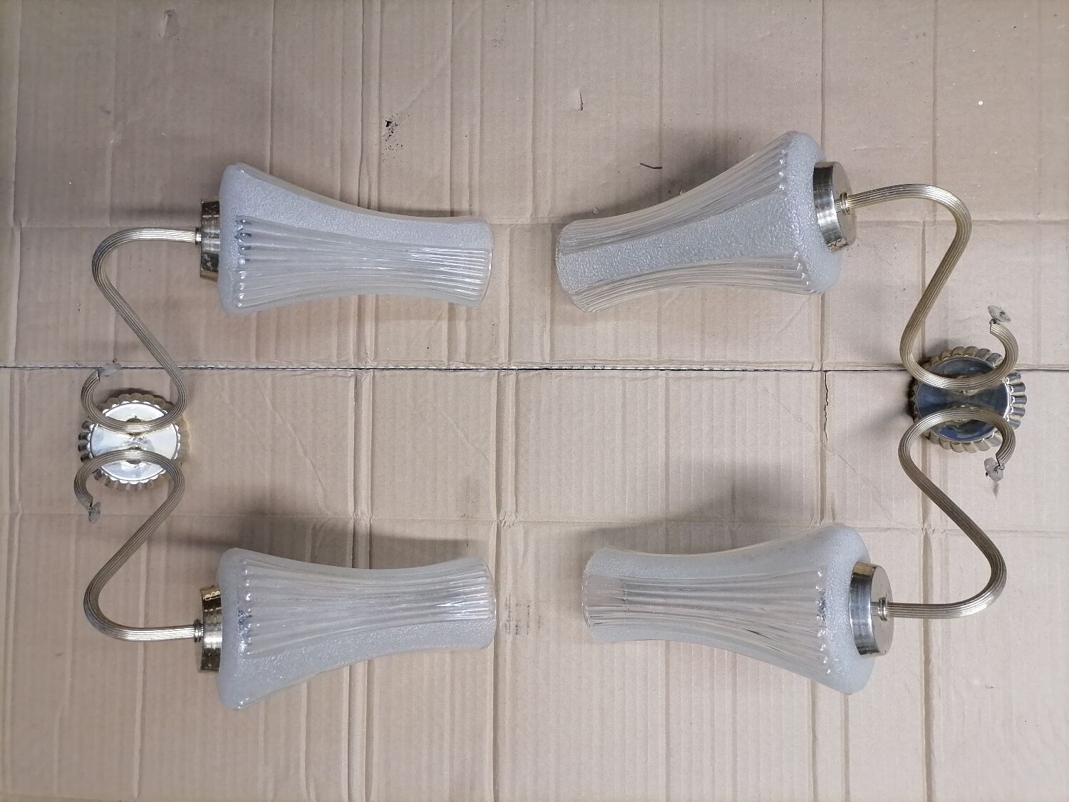 Pair of brass wall lights