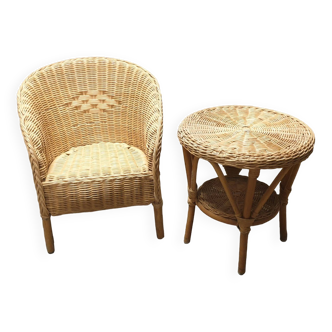 Children's rattan lounge