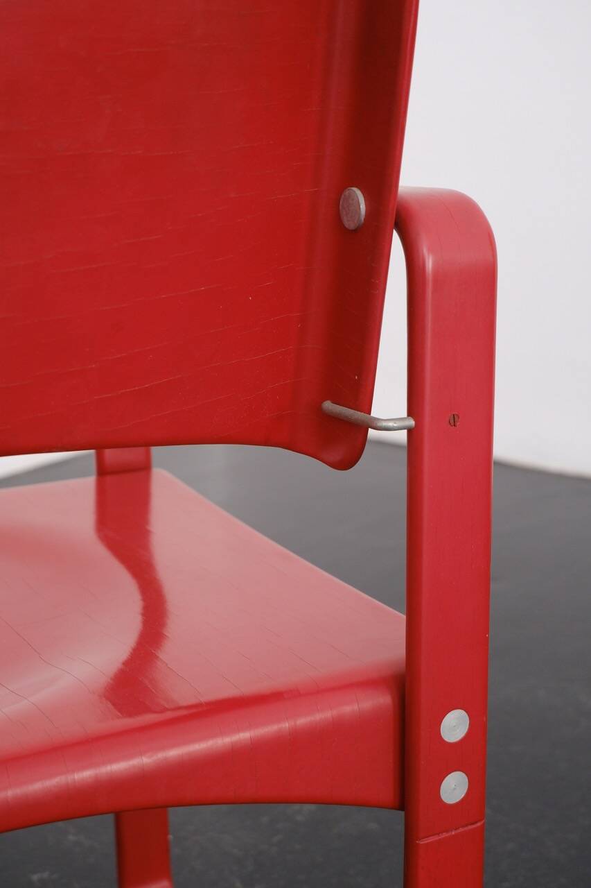 Fauteuil "271F" rouge par Verner Panton / August Sommer / Thonet