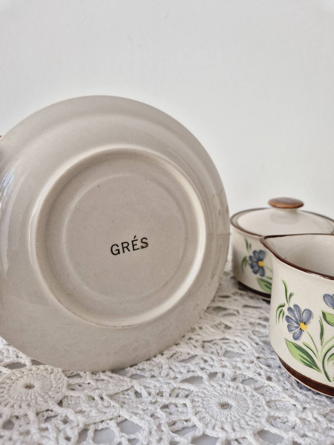 Vintage Flower Pattern Stoneware Tea/Coffee Set