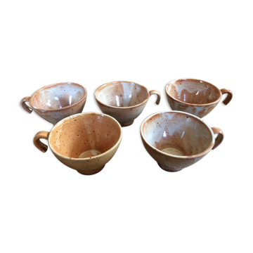 Série de 5 tasses en grès