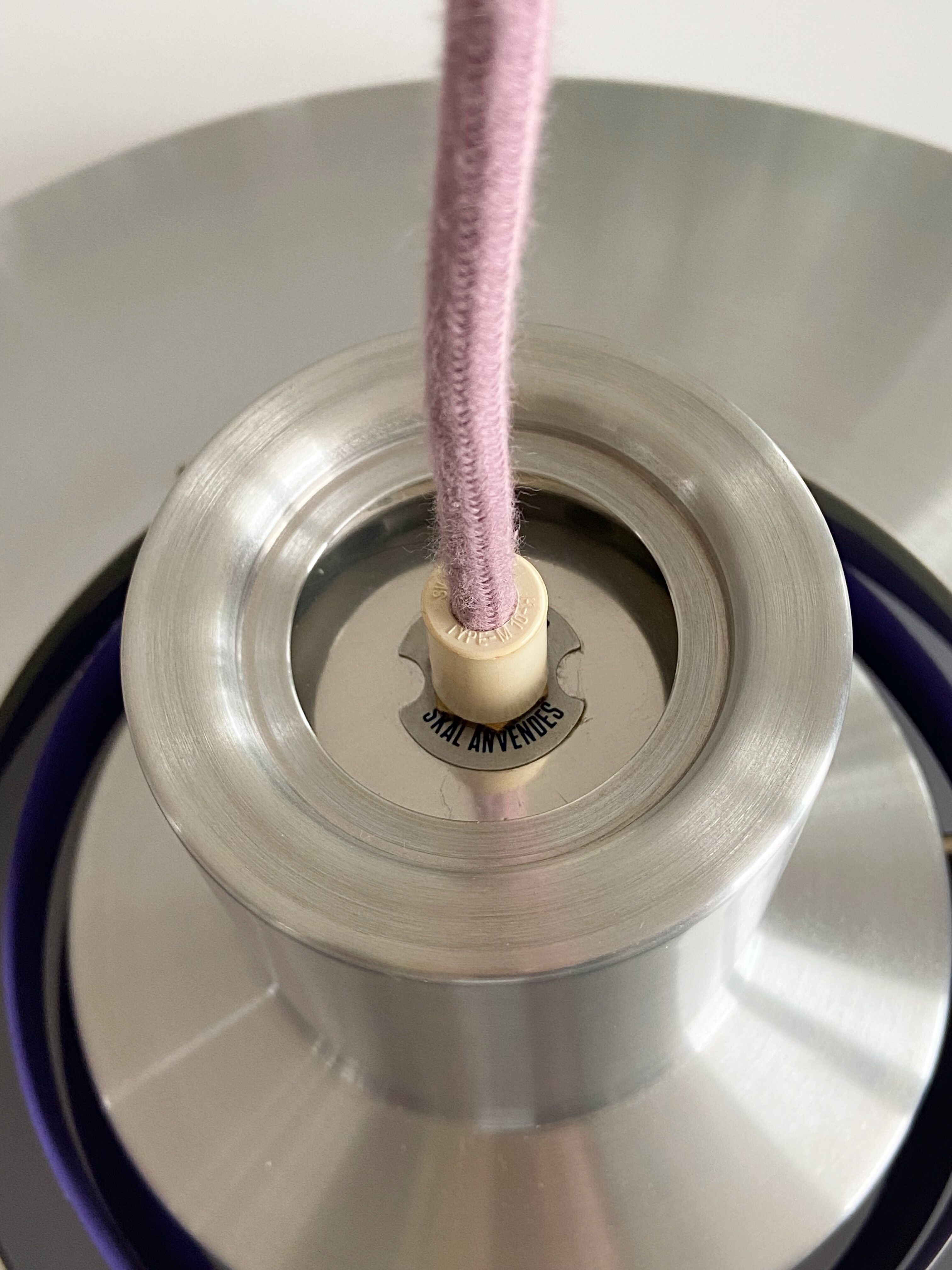 Silver Purple Preben Fabricius & Jørgen Kastholm Pendant Lamp Nordisk Solar