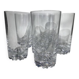 6 Crystal Long Drink Glasses with Spikes