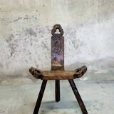 Brutalist tripod low chair