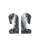 Pair of vintage marble horse head bookends