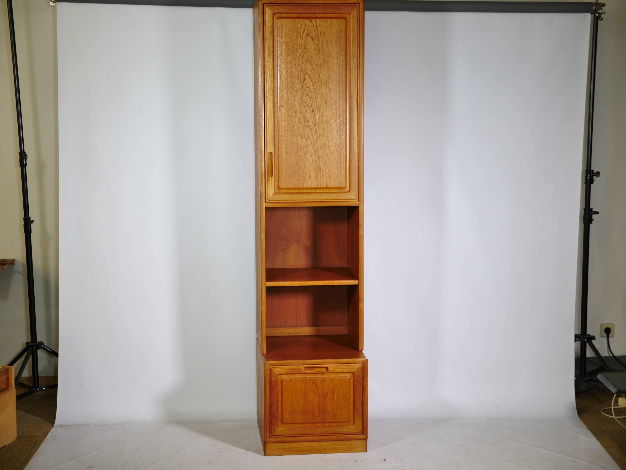 Meuble modulaire étroit en teck, étagère 3, design Skandi, années 1970