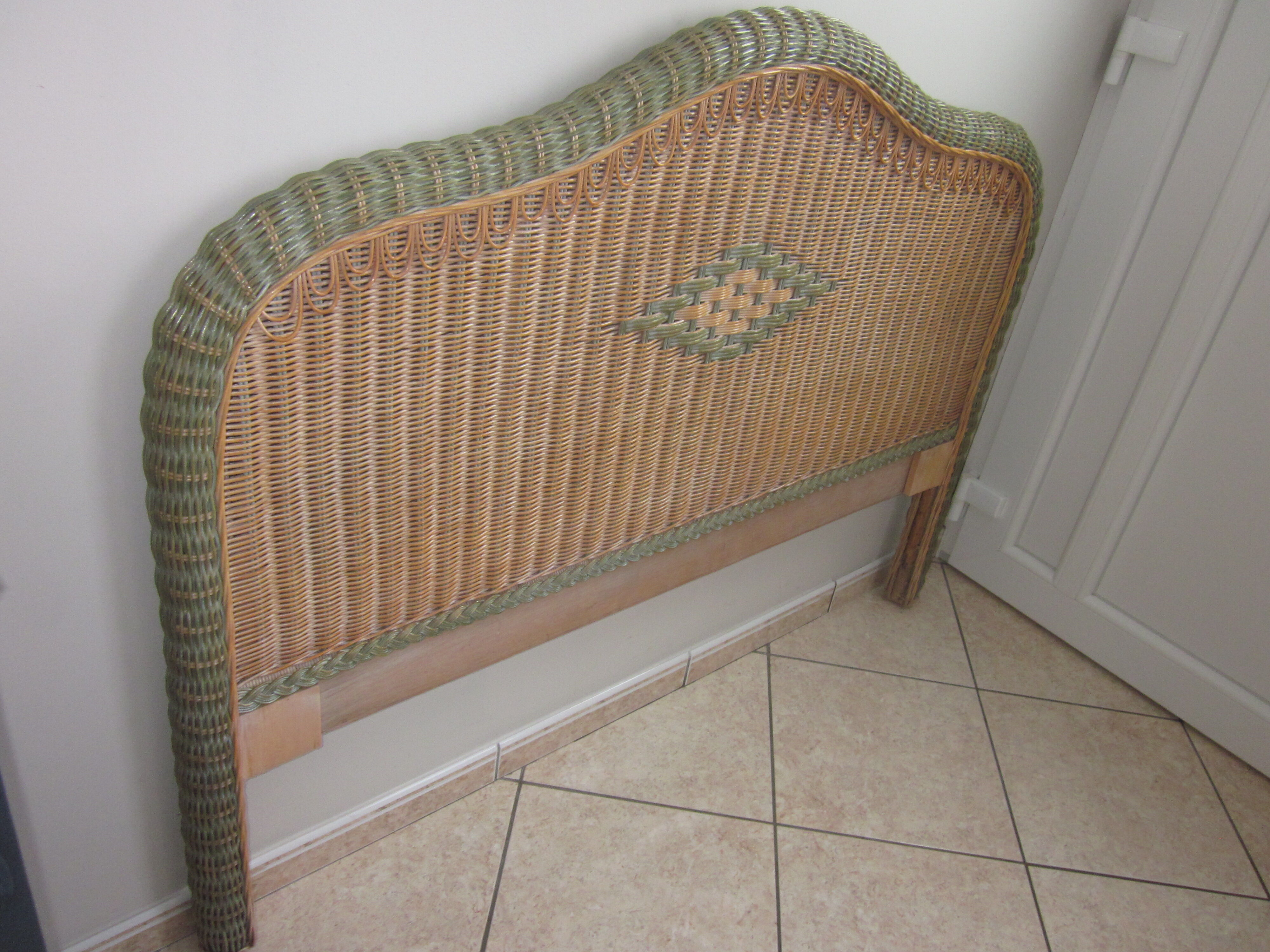 Vintage rattan headboard