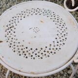 Pair of years 40-50 white metal garden chairs