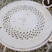 Paire de chaises de jardin Années 40-50 en métal blanc