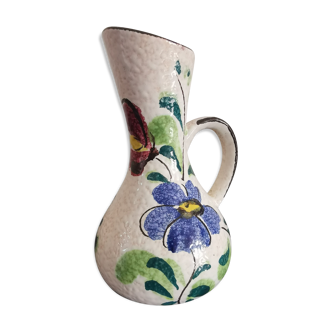 Vase with ceramic handle West Germany
