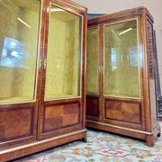 Pair of Louis XVI Style Marquetry Display Cabinets, 19th Century