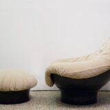 Armchair with pouf 'Rodica' design Mario Brunu for Comfort 1970s