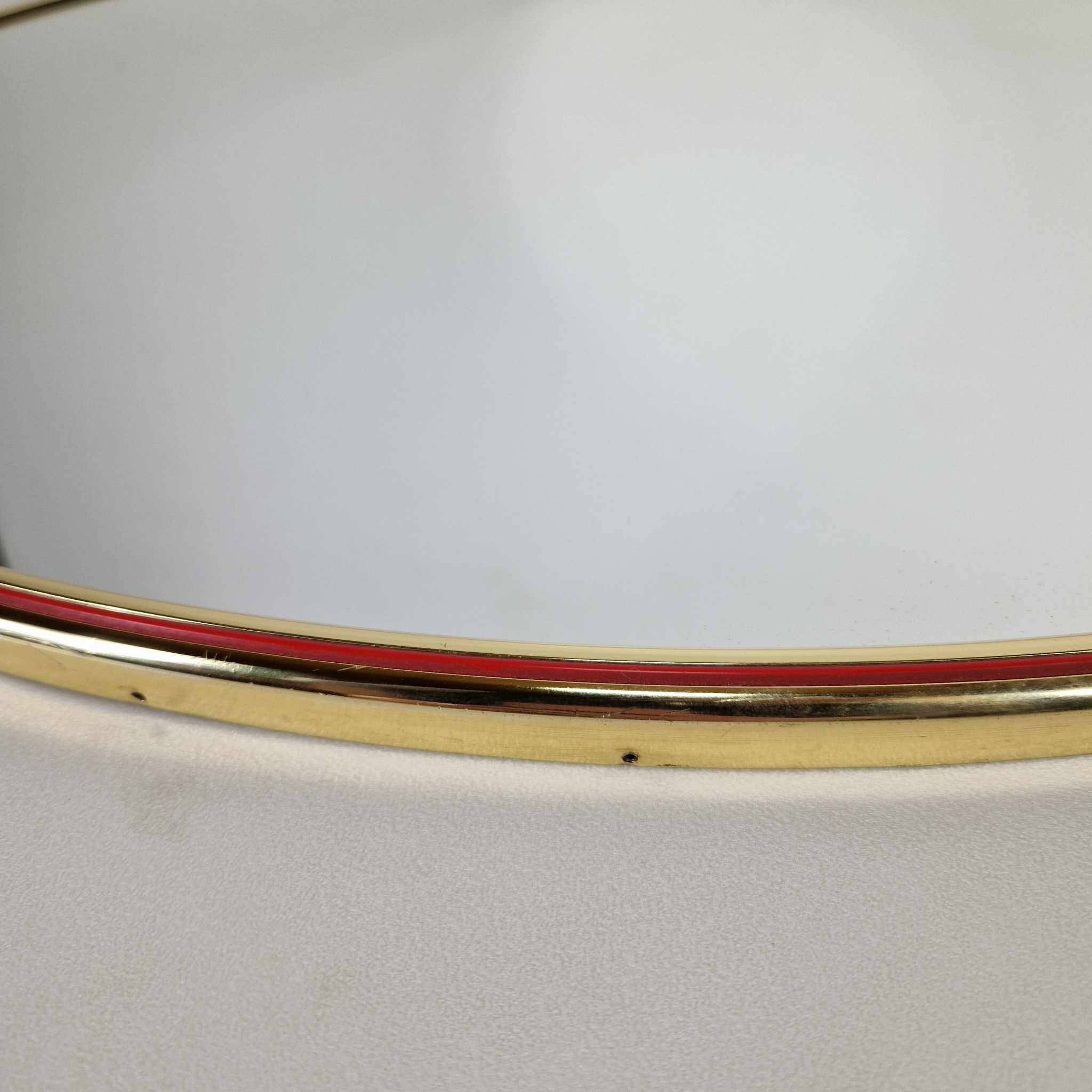 Grand miroir mural rond des années 60.