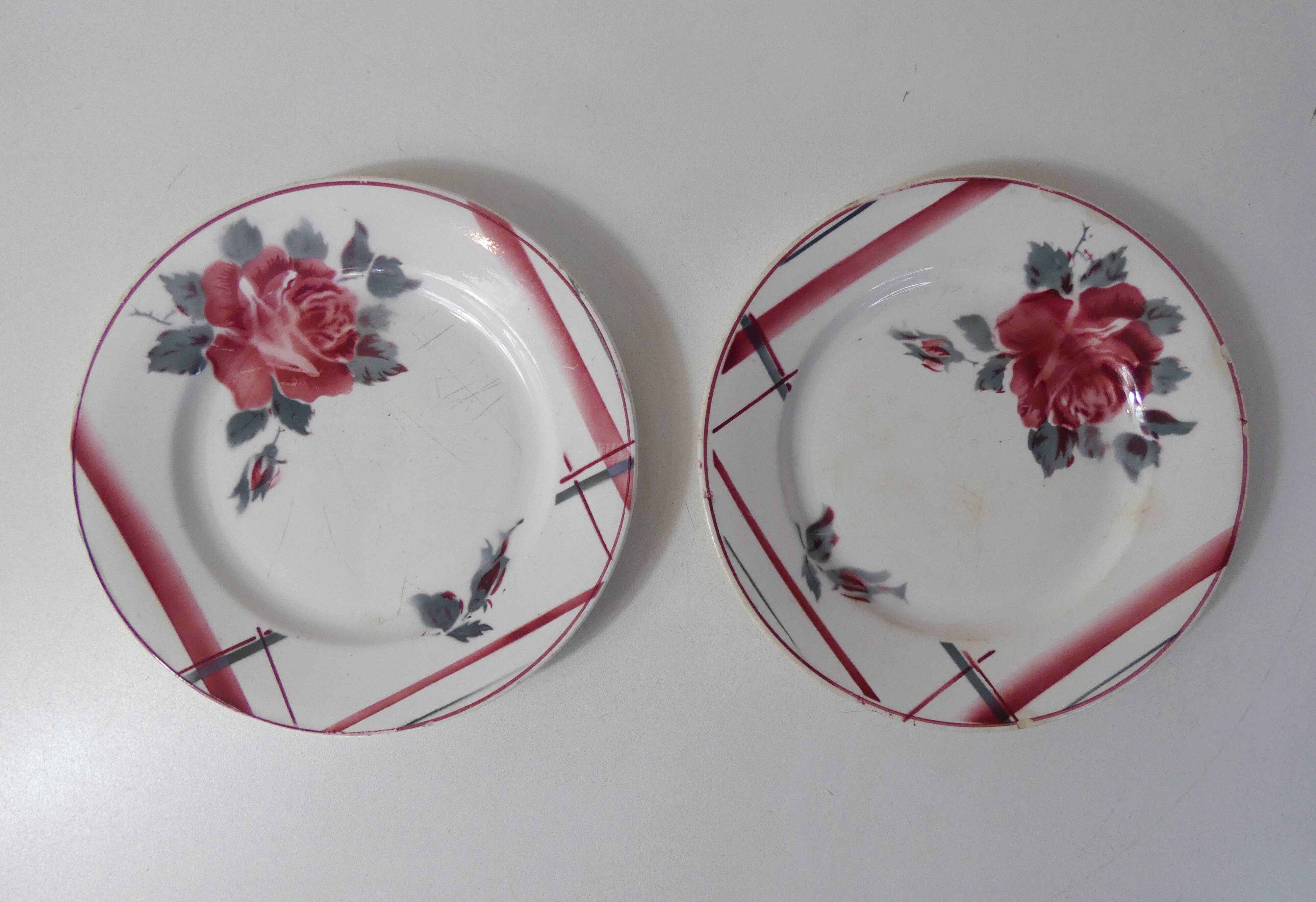 Digoin sarreguemines 2 flat plates la rose