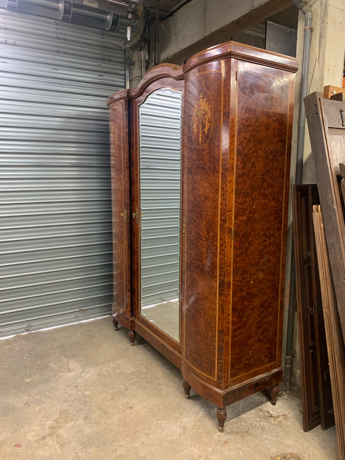 19th Century Marquetry Mirror Cabinet