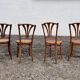 Series of 4 wooden chairs and cannage