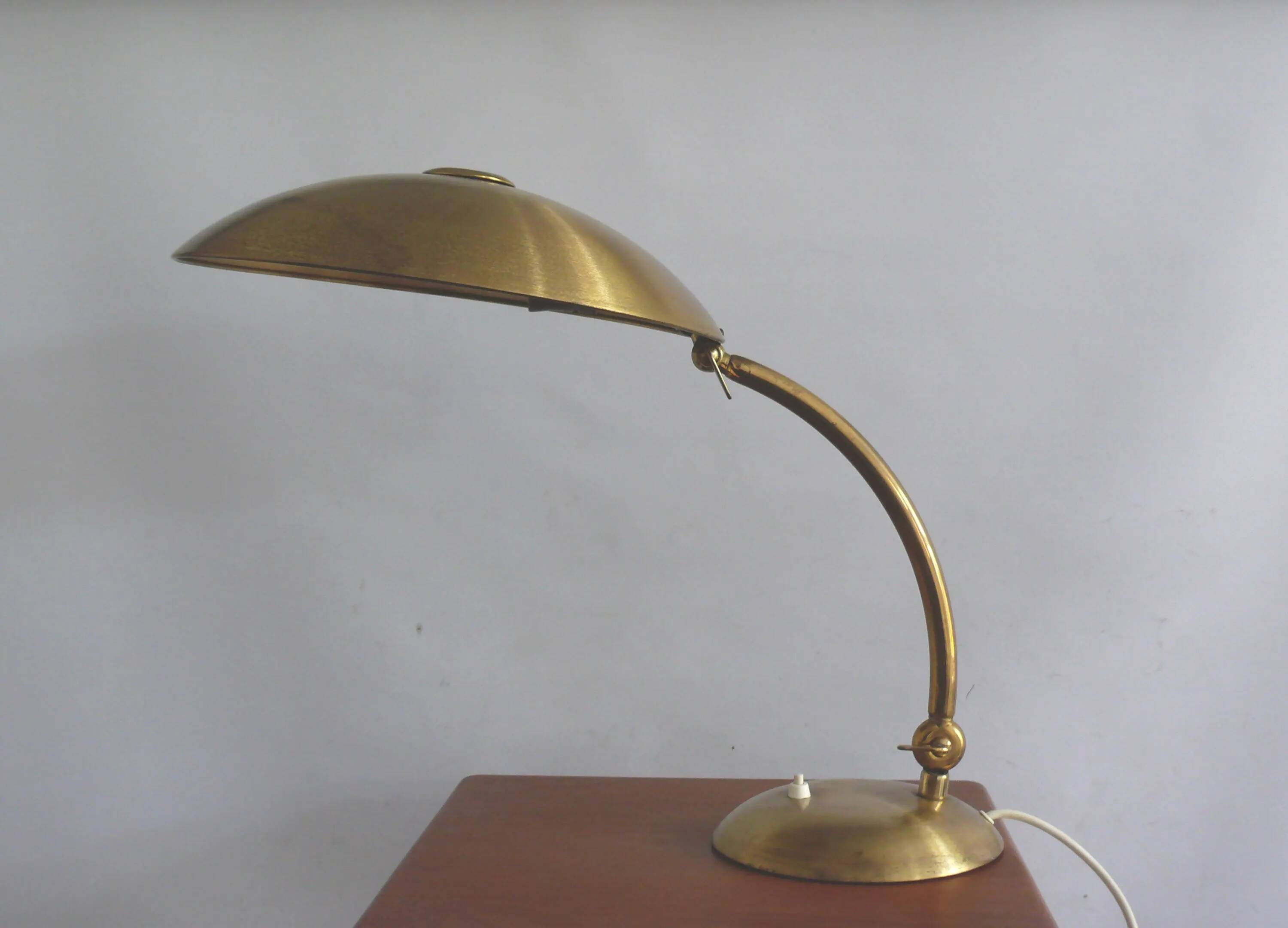 Large brass table lamp, Egon Hillebrand, 1930s