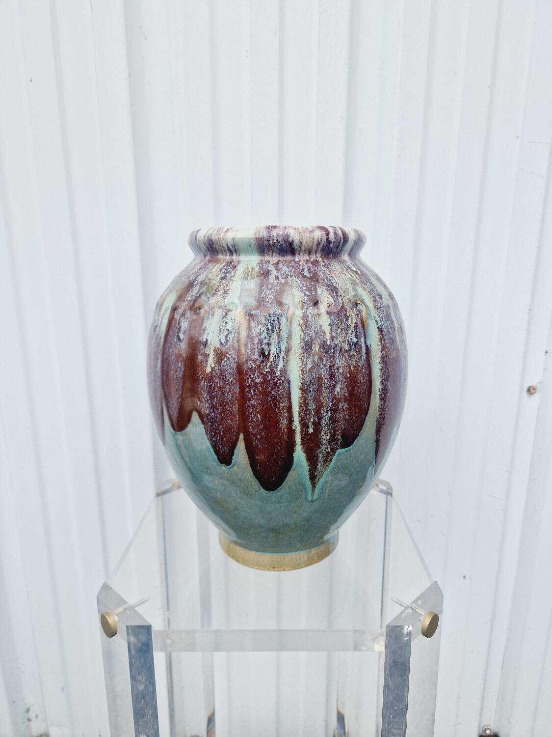 Vintage glazed stoneware vase