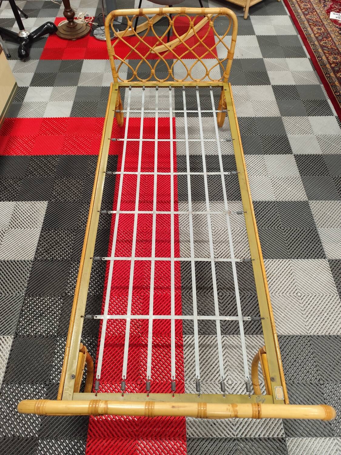 Vintage single bamboo bed from 1973