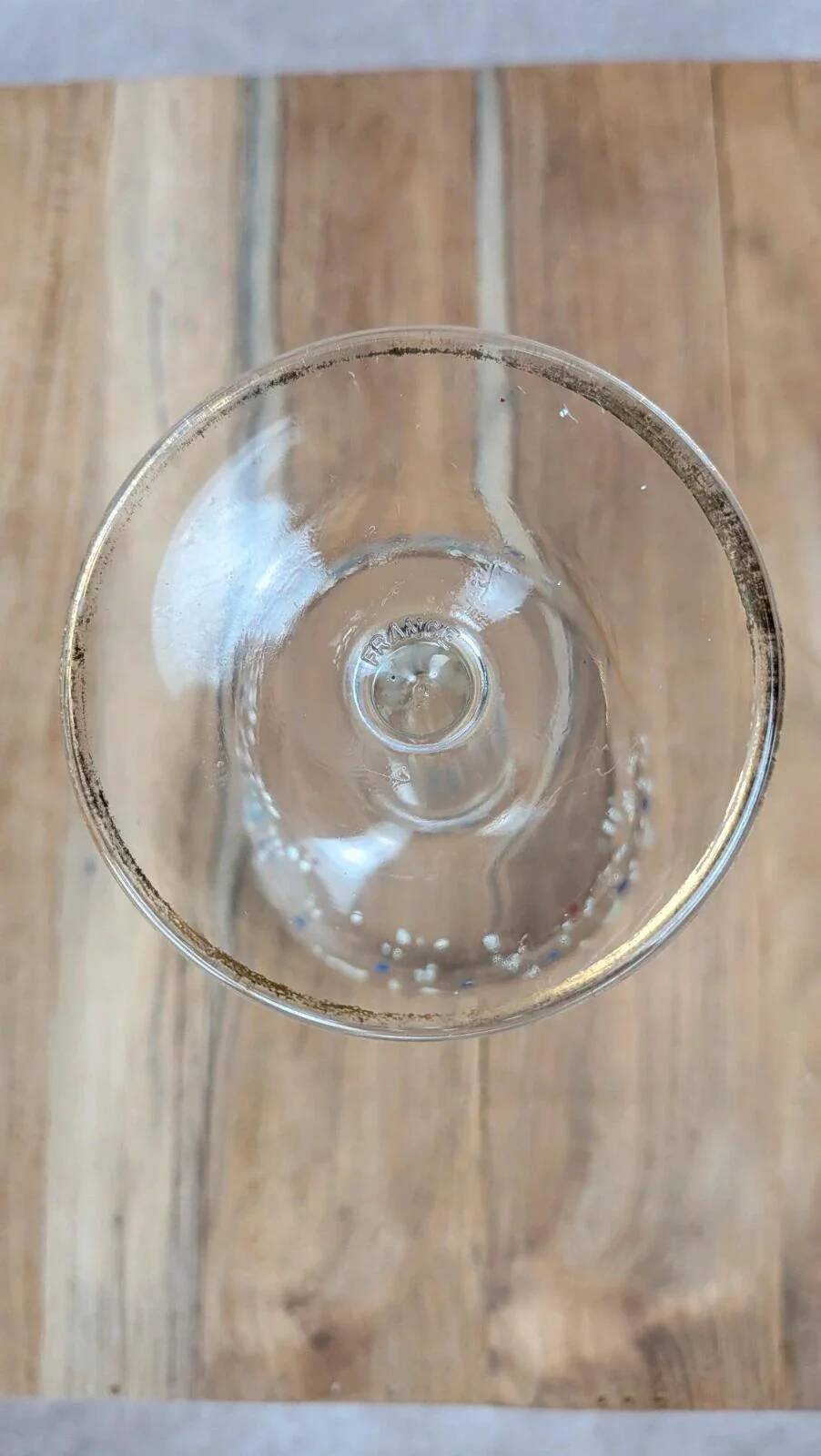 Verre à pied vintage décor peint France années 50