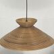 Pencil Split Reed Rattan Bamboo Pendant Lamp, Italy 1970s