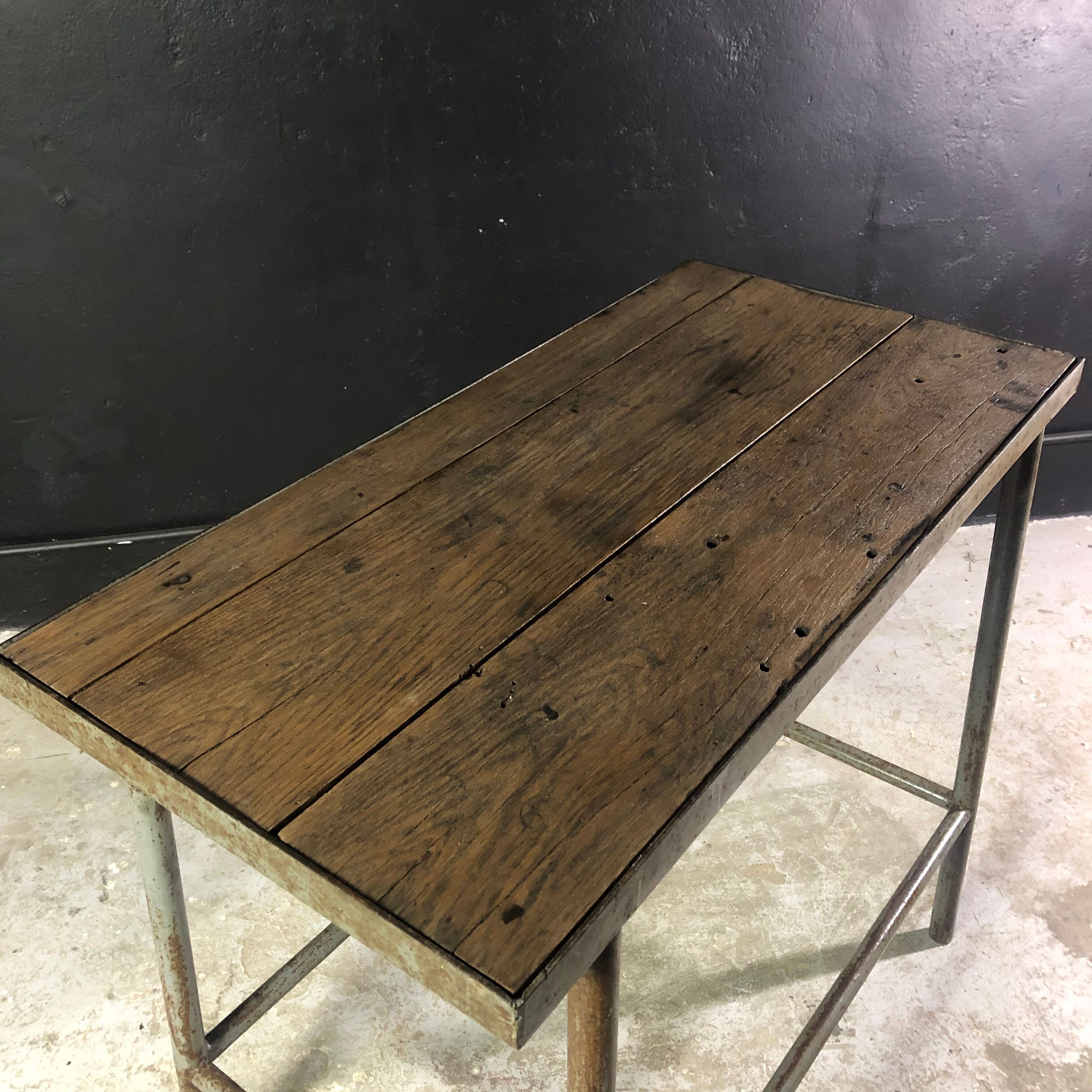 Table haute industrielle métal et bois