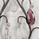 Metal wall candle holder with glass tassels