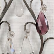 Metal wall candle holder with glass tassels