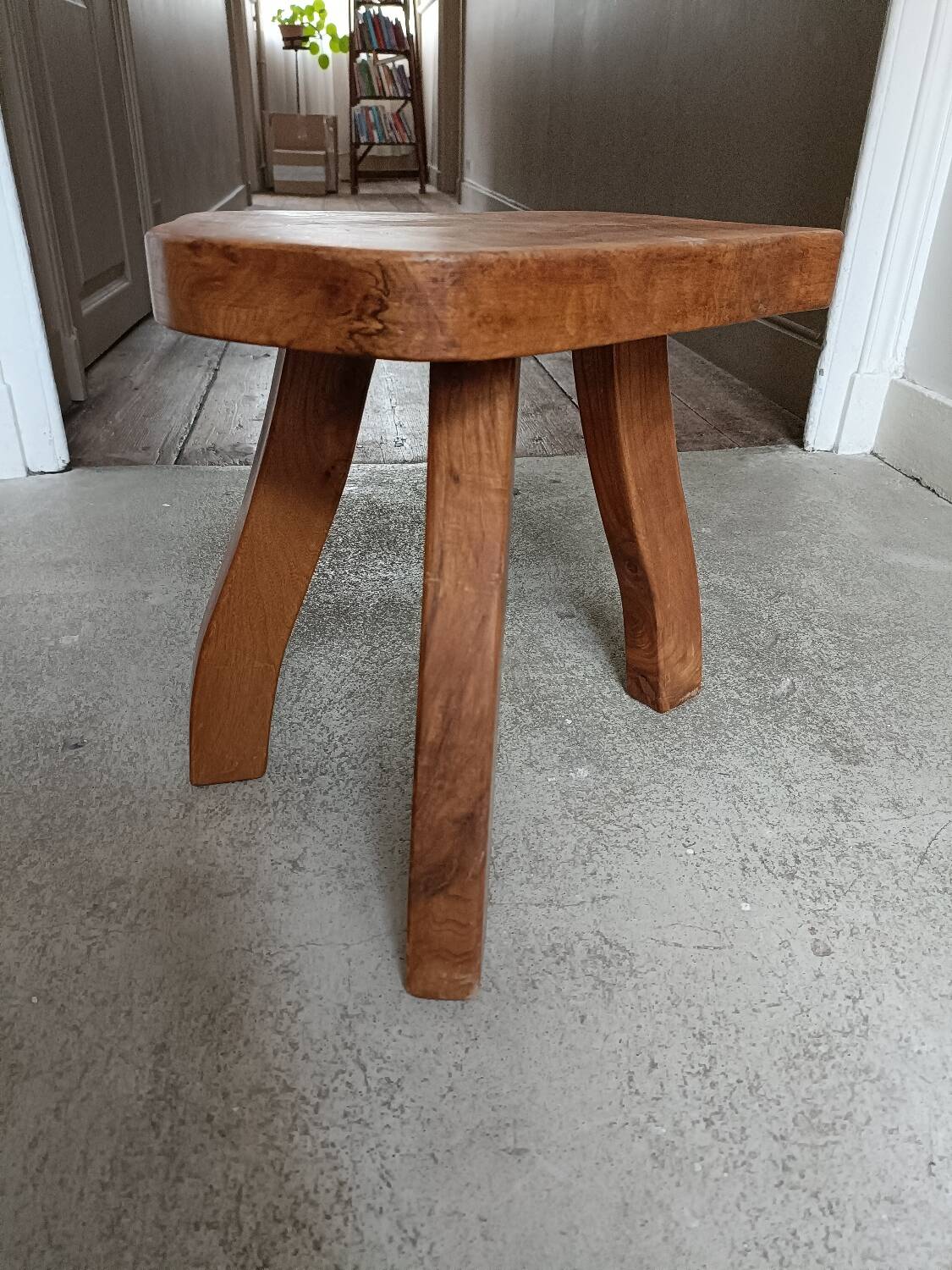 Vintage wooden tripod stool