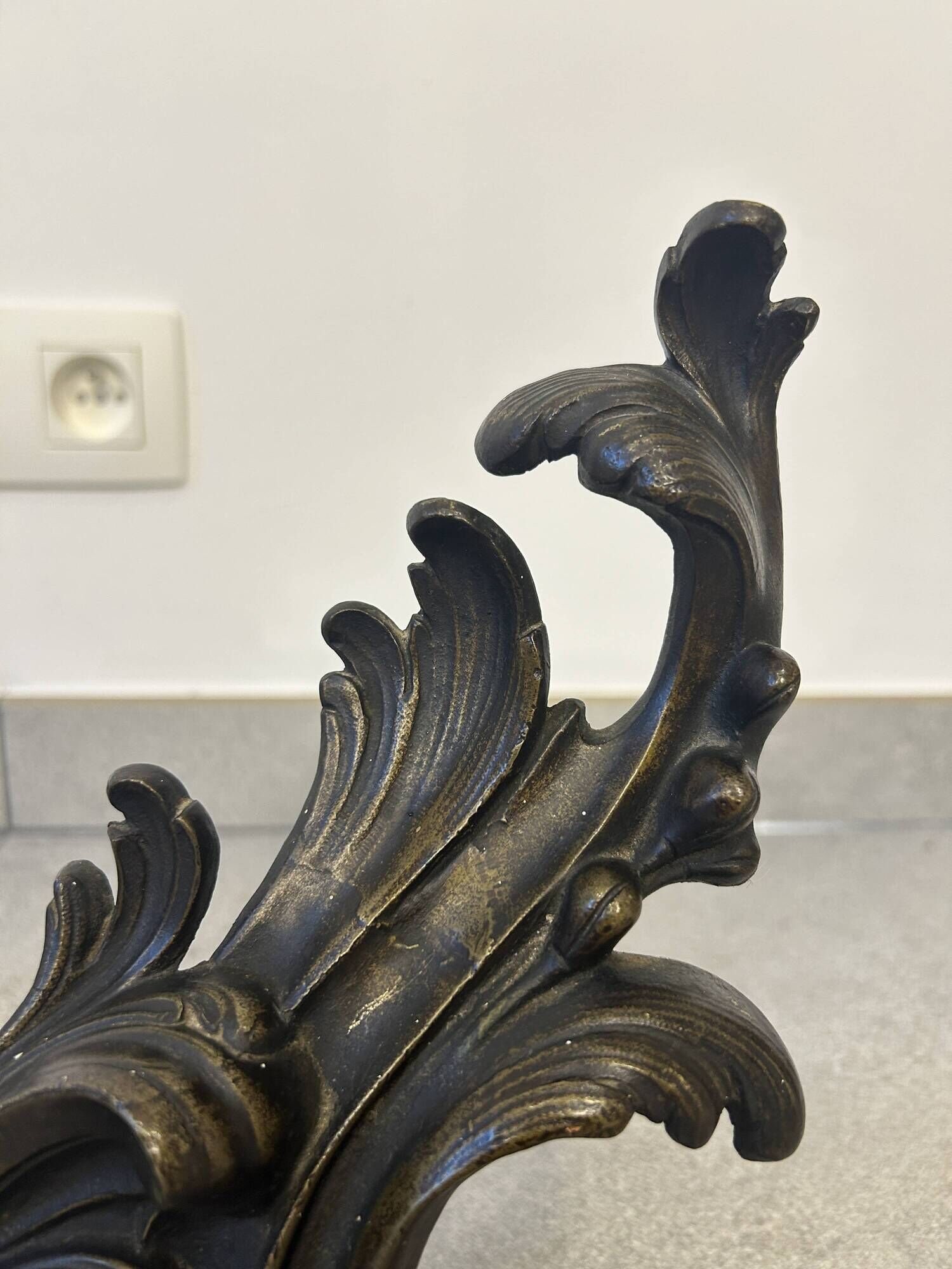 Beautiful pair of bronze andirons - 19th century