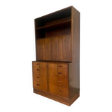 Vintage Scandinavian 2-piece secretary. Rosewood, 1970s
