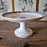 Saint Amand blue iron earth compote, Arabesque decoration, early 1900s.