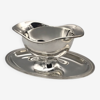 Christofle silver plated sauce boat pearl model