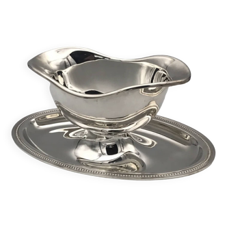 Christofle silver plated sauce boat pearl model