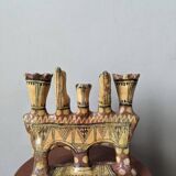 Kabyle candle holder terracotta pottery handcrafted ethnic tribal decoration