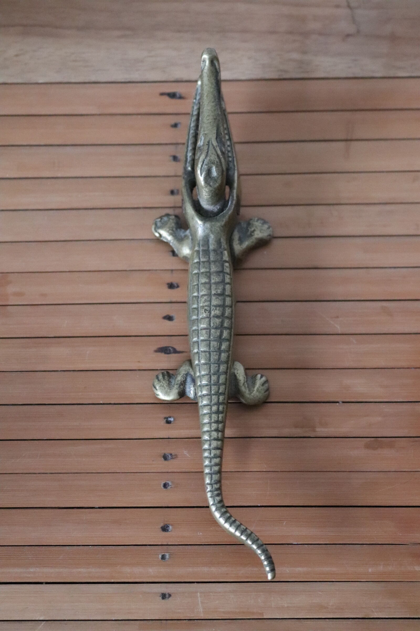 Crocodile brass nutcracker