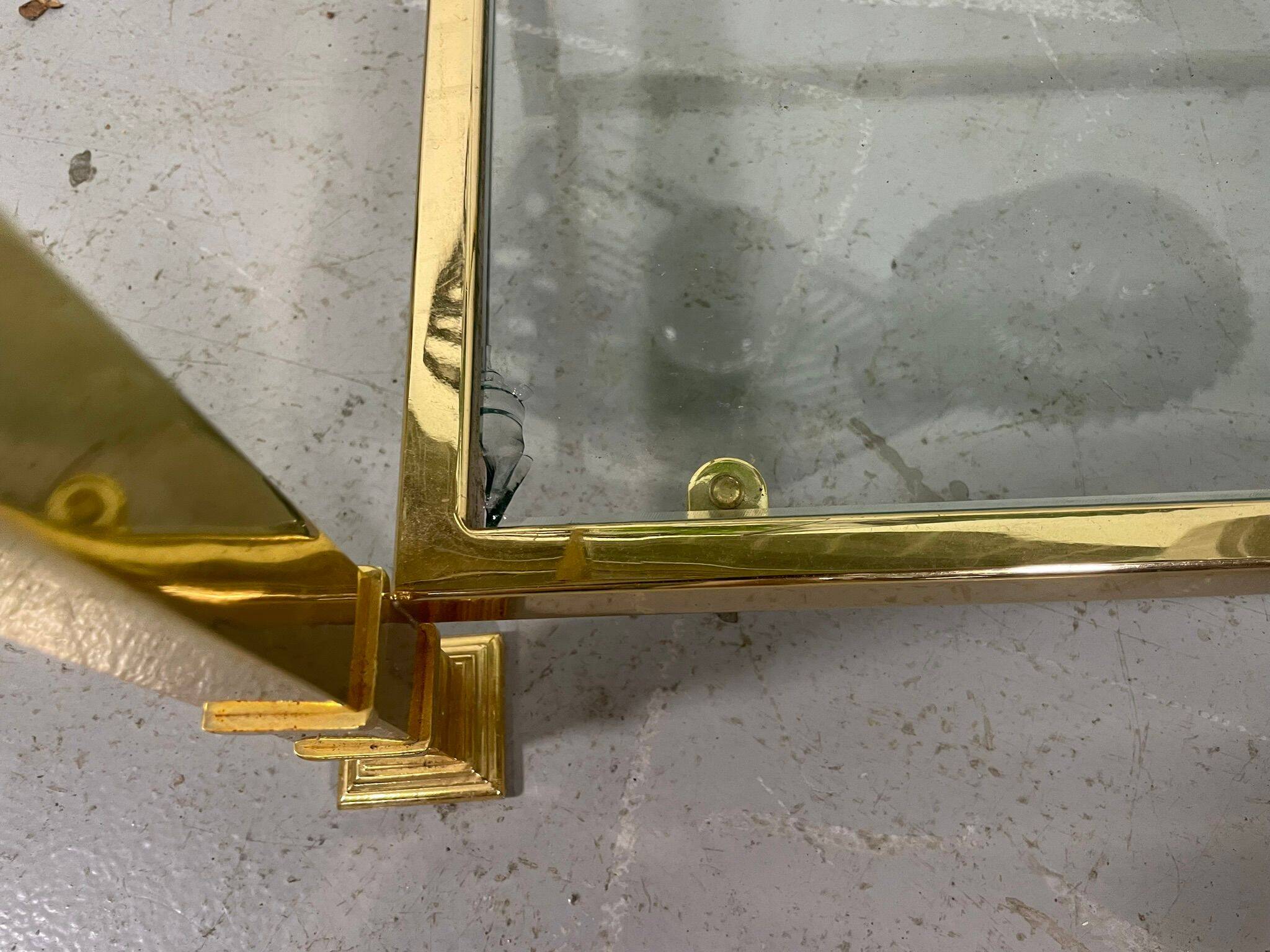 Vintage two-tier glass coffee table