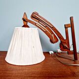 Scandinavian wall lamp scissors in teak, 1960s.