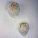 Pair of Italian "Leaf" frosted Murano glass wall sconces, 1970s